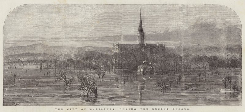 The City of Salisbury During the Recent Floods by Samuel Read