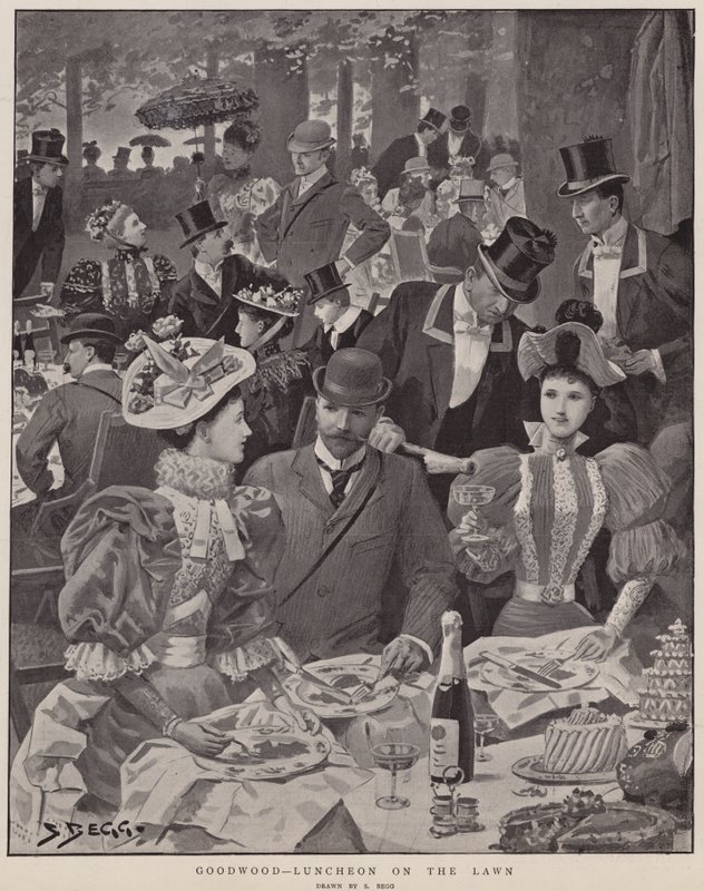 Goodwood, Luncheon on the Lawn by Samuel (after) Begg
