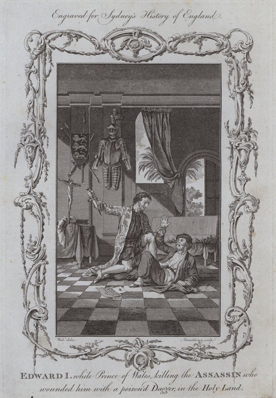 Edward I, while Prince of Wales killing the Assassin who wounded him with a poisoned Dagger, in the Holy Land by Samuel (after) Wale