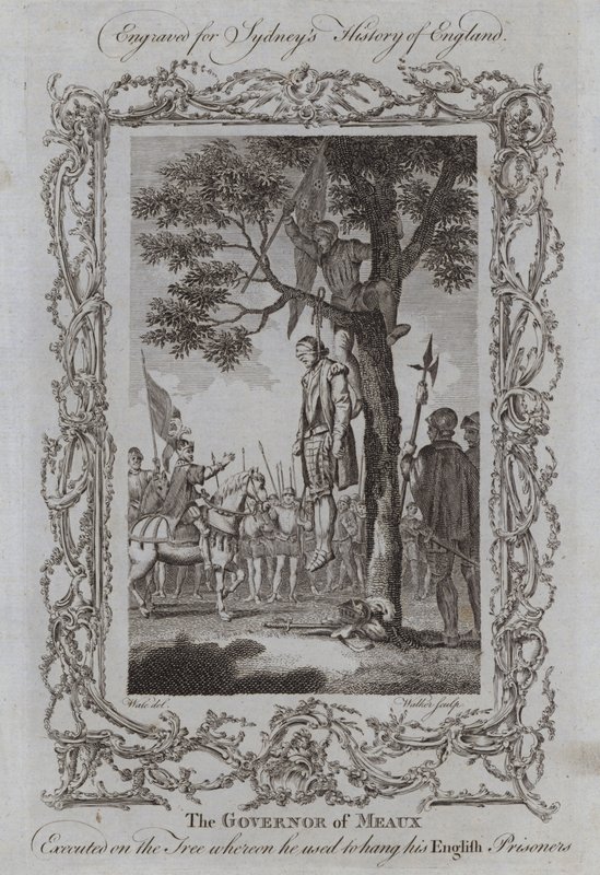 The Governor of Meaux Executed on the Tree whereon he used to hang his English Prisoners by Samuel (after) Wale