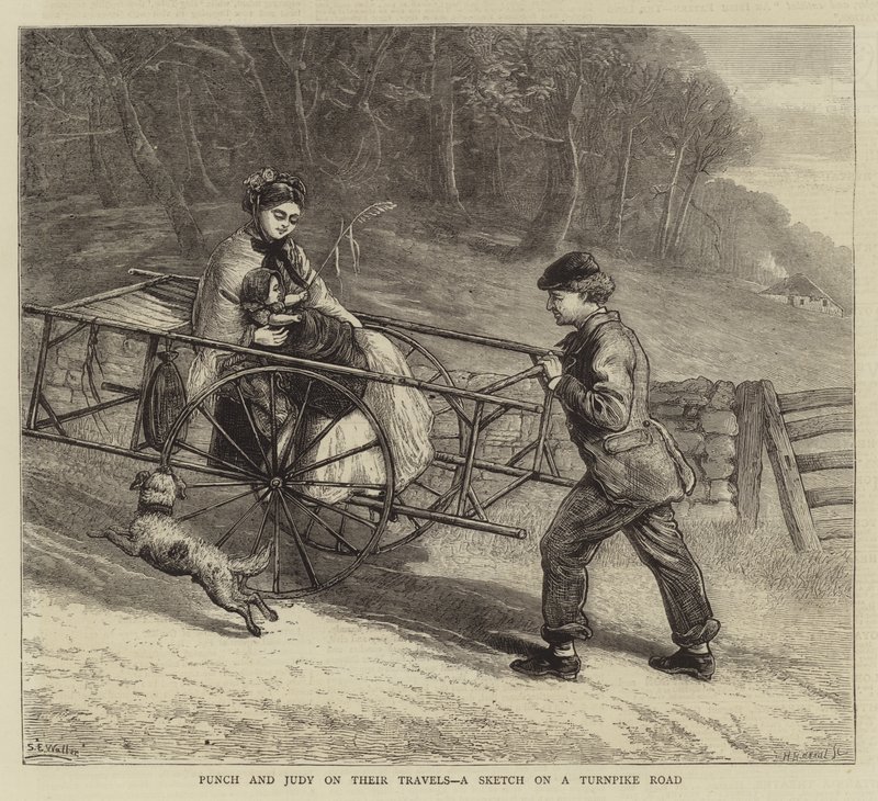 Punch and Judy on their Travels, a Sketch on a Turnpike Road by Samuel Edmund Waller