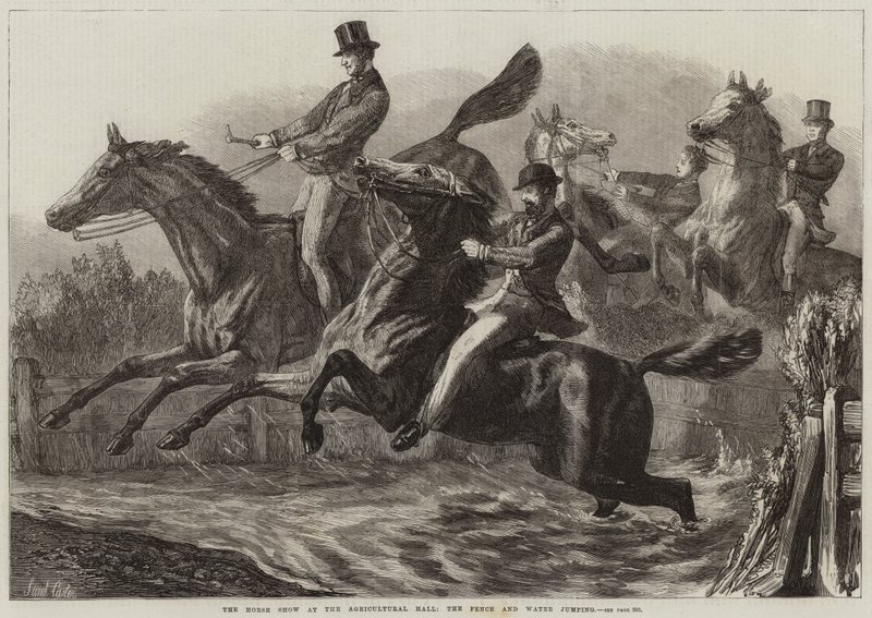 The Horse Show at the Agricultural Hall, the Fence and Water Jumping by Samuel John Carter
