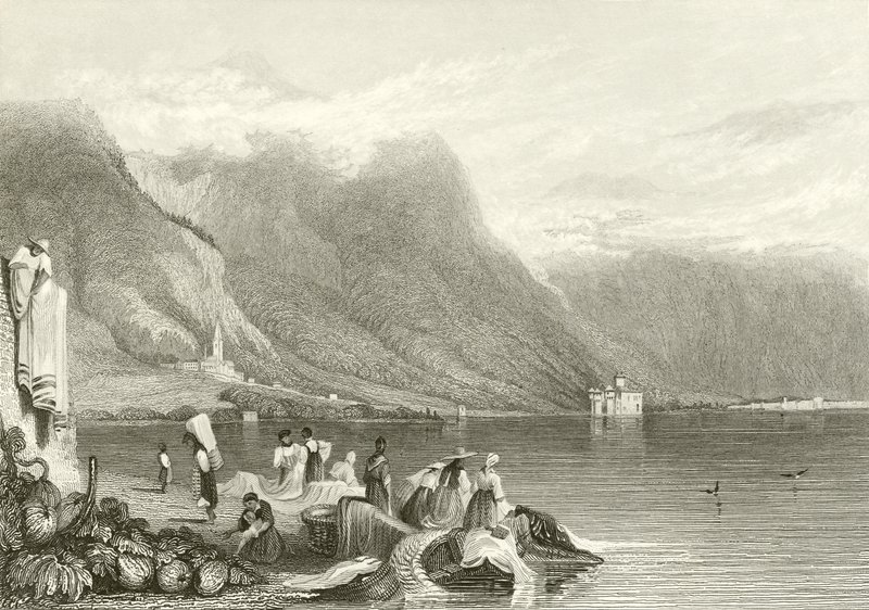 Castle of Chillon, Lake of Geneva, Switzerland by Samuel Prout