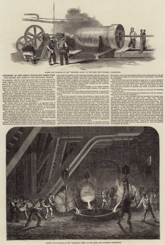 Cylinder of the Great Hydraulic Press Used for Raising the Tubes of the Britannia Bridge by Samuel Read