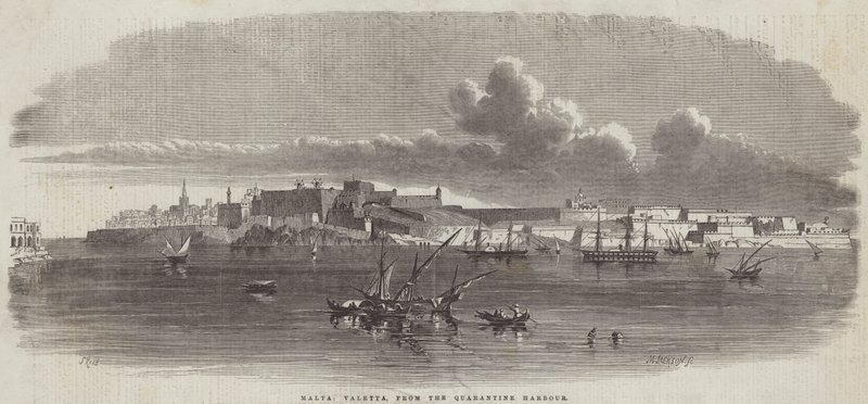 Malta, Valetta, from the Quarantine Harbour by Samuel Read
