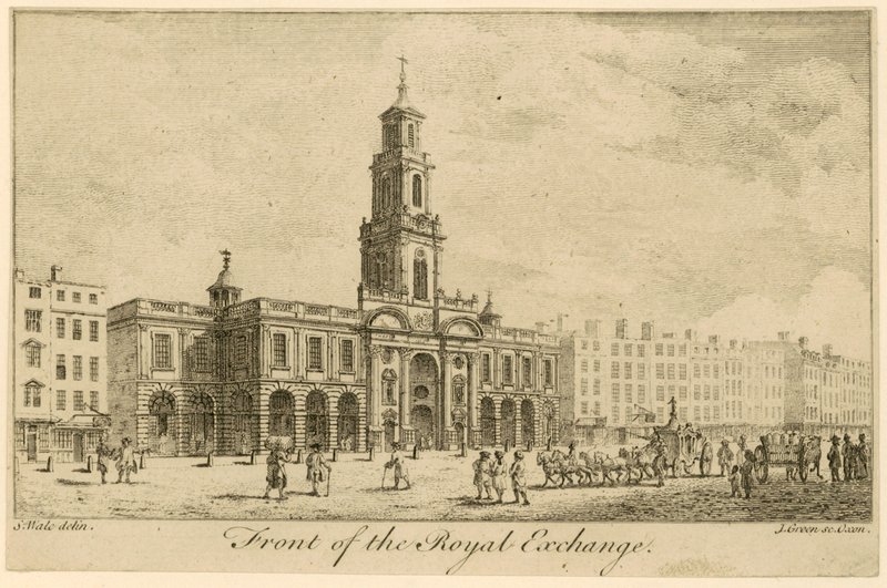 Front of the Royal Exchange, London by Samuel Wale