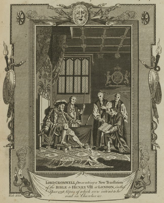 Lord Cromwell Presenting a New Translation of the Bible to King Henry VIII in 1538 by Samuel Wale