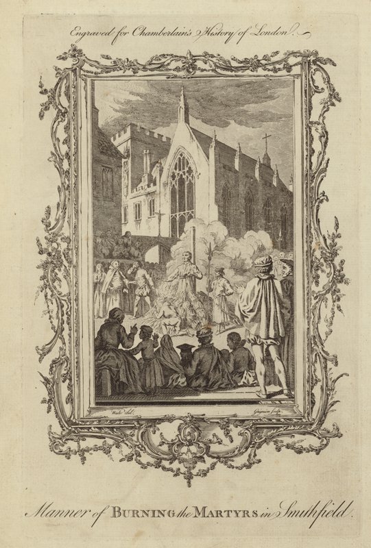 The Manner of Burning the Martyrs in Smithfield by Samuel Wale