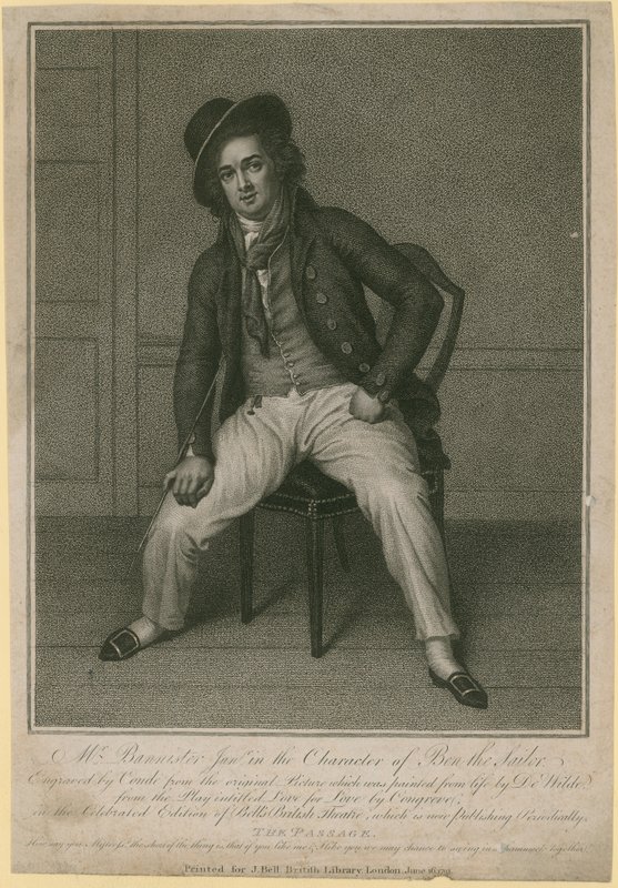Mr Bannister Junior in the Character of Ben the Sailor by Samuel de Wilde
