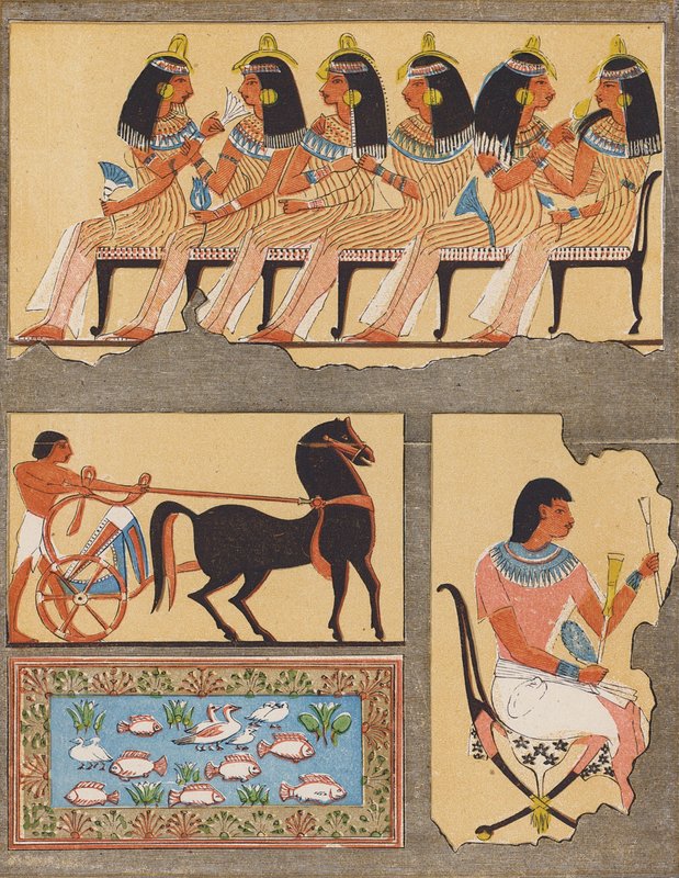 Frescoes from an Ancient Egyptian Tomb, Thebes by School Egyptian