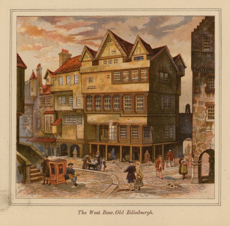 The West Bow, Old Edinburgh by Scottish School