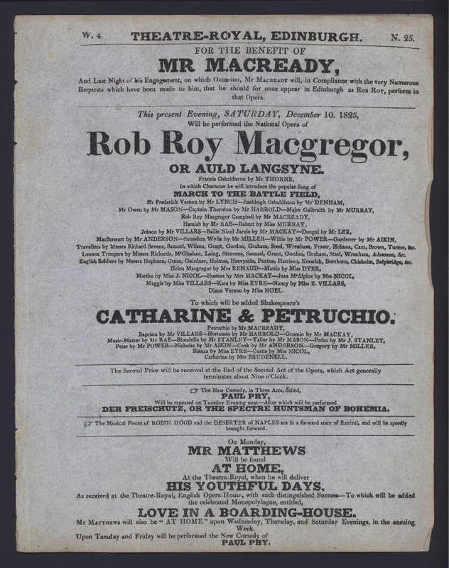 Theatre programme for the Theatre Royal, Edinburgh by Scottish School
