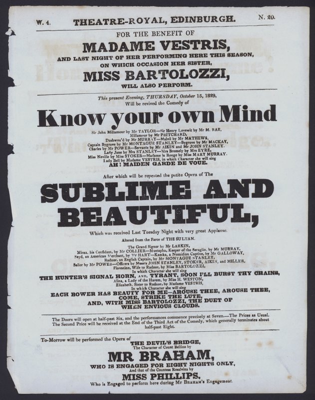 Theatre programme for the Theatre Royal, Edinburgh by Scottish School