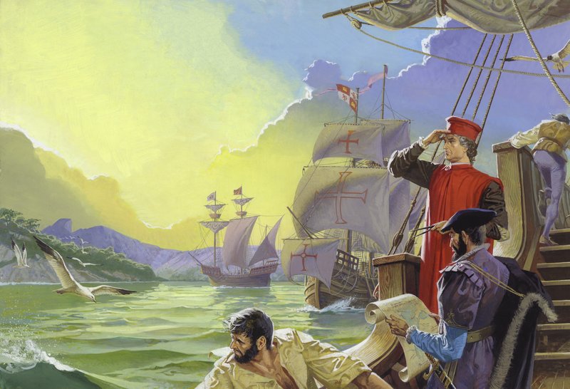 Amerigo Vespucci sighting America by Severino Baraldi
