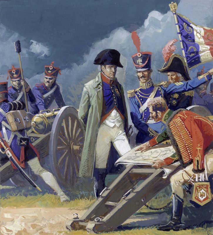 Napoleon engaged in military planning by Severino Baraldi