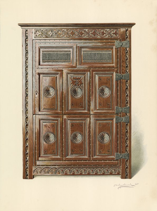 Oak Cupboard (Welsh) by Shirley Charles Llewellyn Slocombe