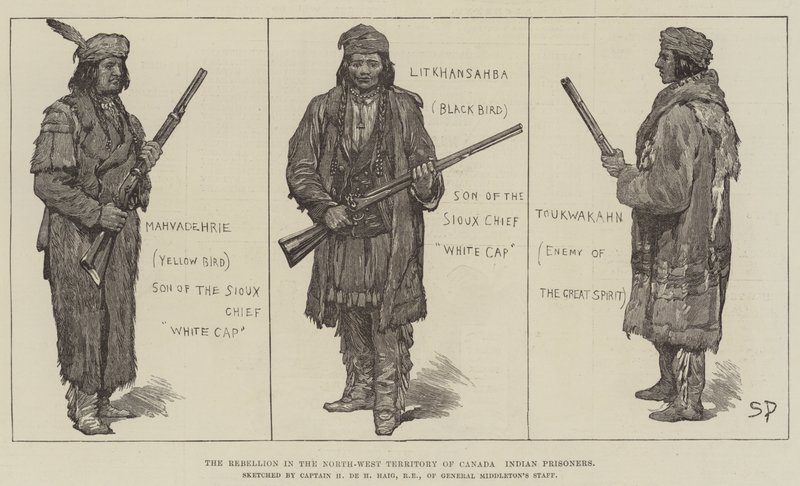 The Rebellion in the North West Territory of Canada, Indian Prisoners by Sidney Paget