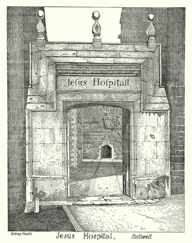 Jesus Hospital, Rothwell (engraving) by Sidney Heath
