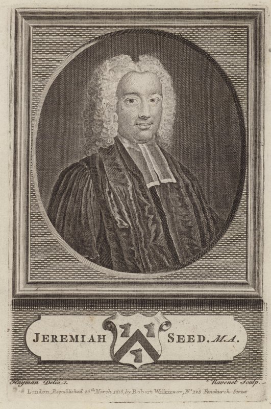 Jeremiah Seed, English clergyman and academic by Simon Francois (after) Ravenet