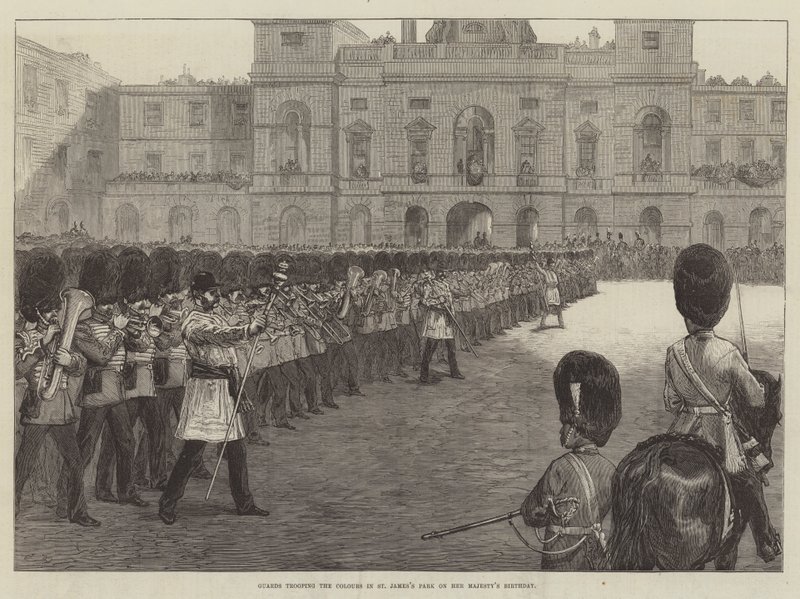 Guards trooping the Colours in St James