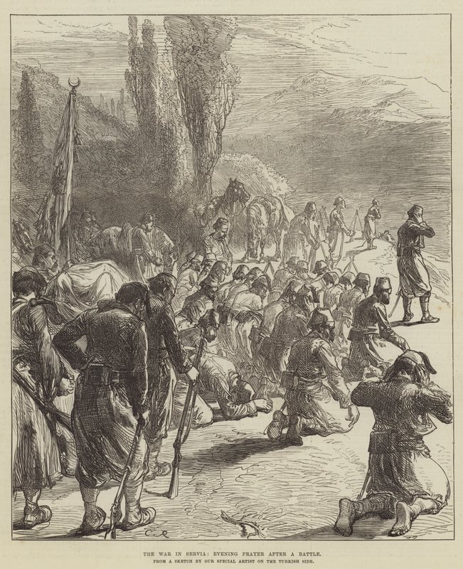 The War in Servia, Evening Prayer after a Battle by Sir John Charles Robinson