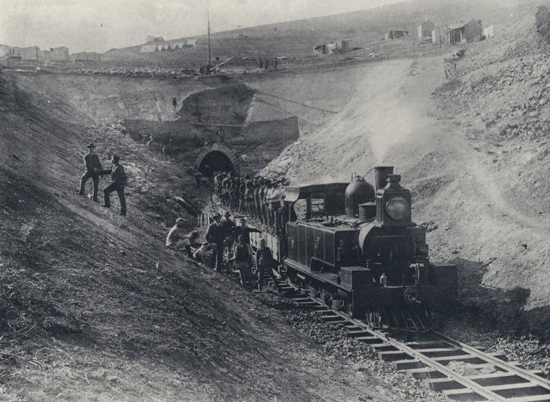 Charlestown Tunnel and Natal Government Railway Engine by South African Photographer
