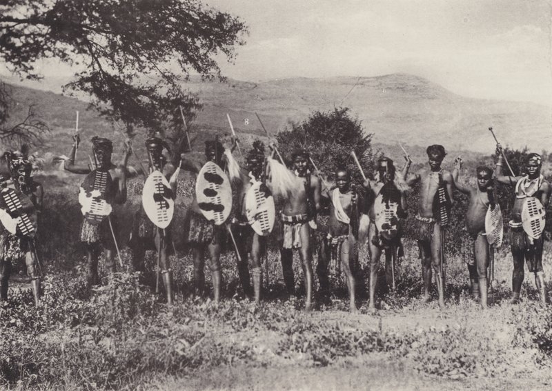 Kafir Warriors (b/w photo) by South African Photographer