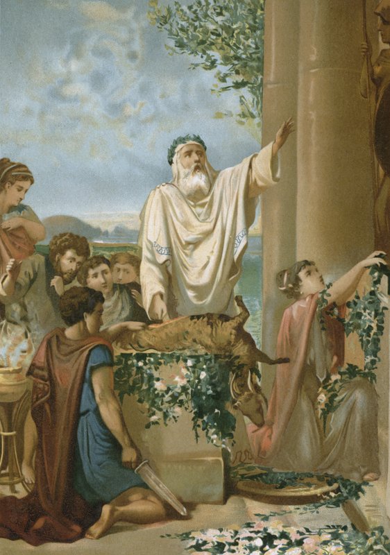 A Sacrifice in Ancient Greece by Spanish School