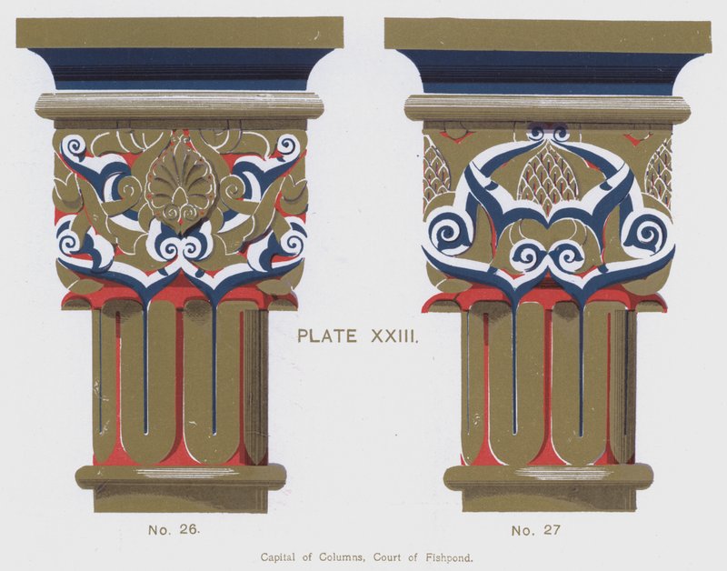 Capital of Columns, Court of Fishpond by Spanish School