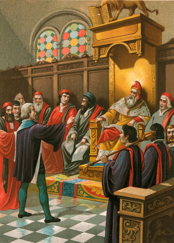 Columbus Before the Senate in Venice by Spanish School