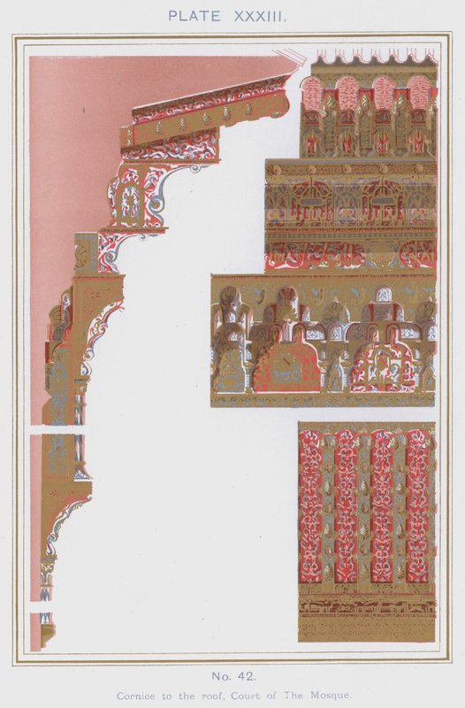 Cornice to the roof, Court of The Mosque by Spanish School