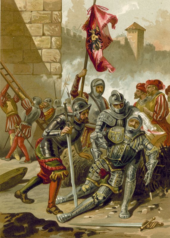 Death of Charles III, Duke of Bourbon, at the Sack of Rome, 1527 by Spanish School