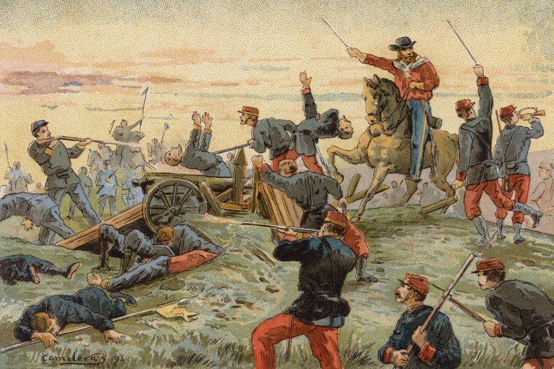 Giuseppe Garibaldi at the Battle of San Antonio del Santo, Uruguayan Civil War, 1846 by Spanish School