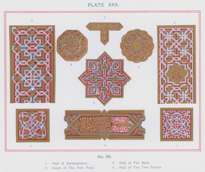 Hall of Ambassadors, Court of The Fish Pond, Hall of The Bark, Hall of The Two Sisters by Spanish School