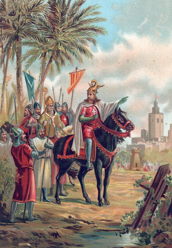 Jaime I of Aragon, the Conqueror, outside Valencia by Spanish School