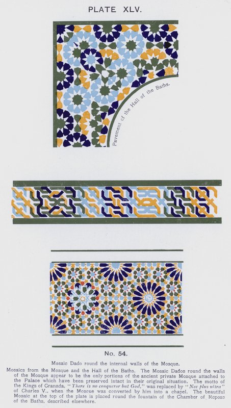 Mosaic Dado round the internal walls of the Mosque by Spanish School