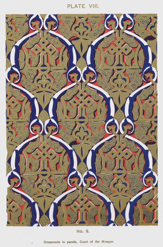 Ornaments in panels, Court of the Mosque by Spanish School