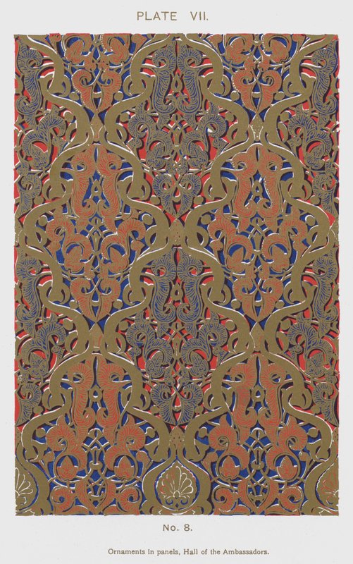 Ornaments in panels, Hall of the Ambassadors by Spanish School