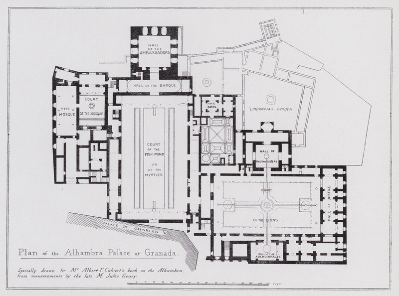 Plan of the Alhambra Palace at Granada by Spanish School