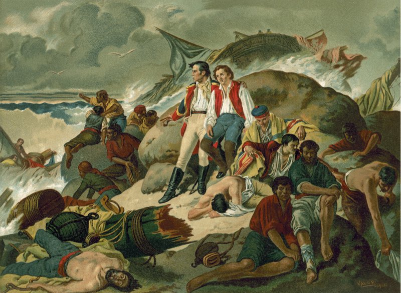 Shipwrecked survivors of the Battle of Trafalgar, 1805 by Spanish School