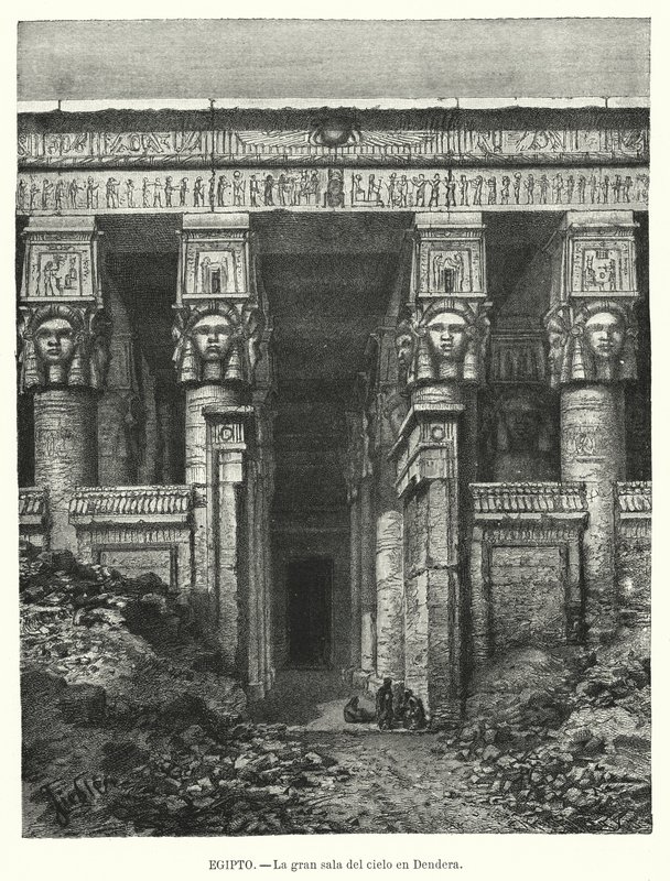 Temple of Hathor, Dendera, Egypt by Spanish School