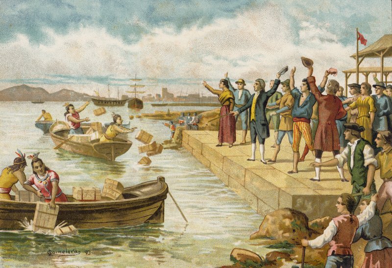 The Boston Tea Party, 1773 by Spanish School