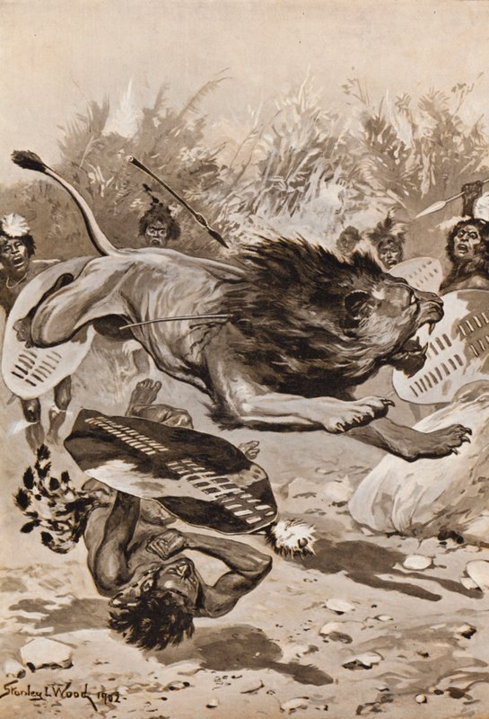 Lion Hunt by Stanley L. (after) Wood