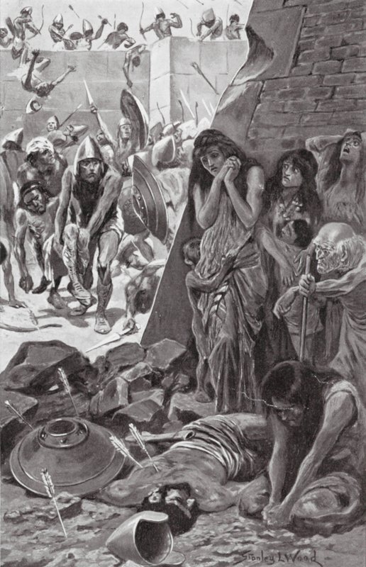 Tyre besieged by Nebuchadnezzar of Babylon by Stanley L. (after) Wood