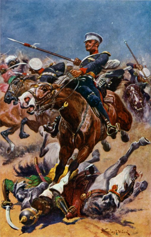 The 9th Lancers at Chilleanwallah by Stanley L. Wood