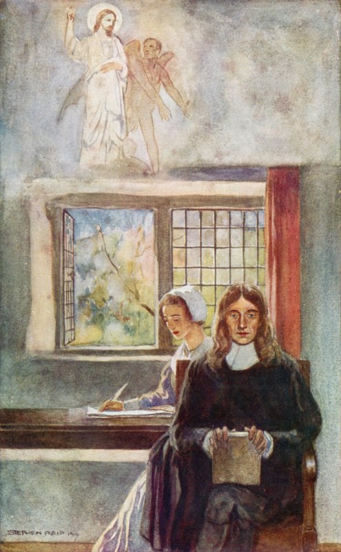 John Milton dictating Paradise Lost to his daughter by Stephen Reid
