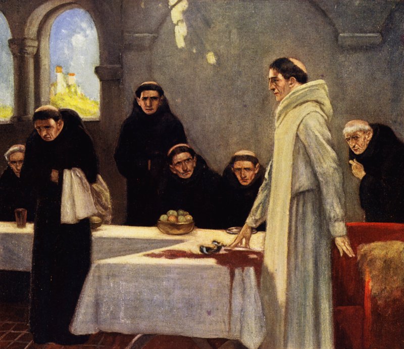 Saint Benedict and the Monks by Stephen Reid