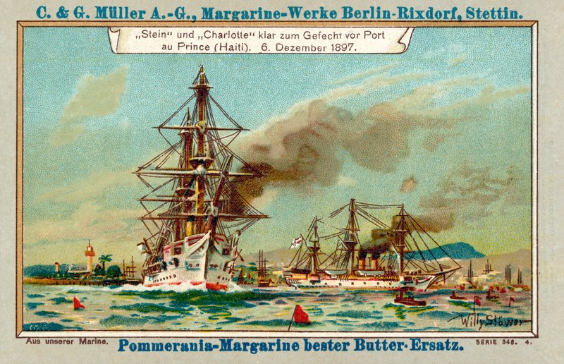 German Warships Stein and Charlotte in Port au Prince Harbour, Haiti, during the Luders Affair by Stoewer Willy