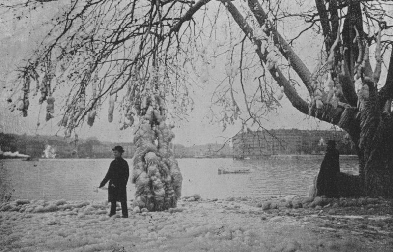 At Eaux-Vives in Geneva, Winter 1896 by Swiss Photographer