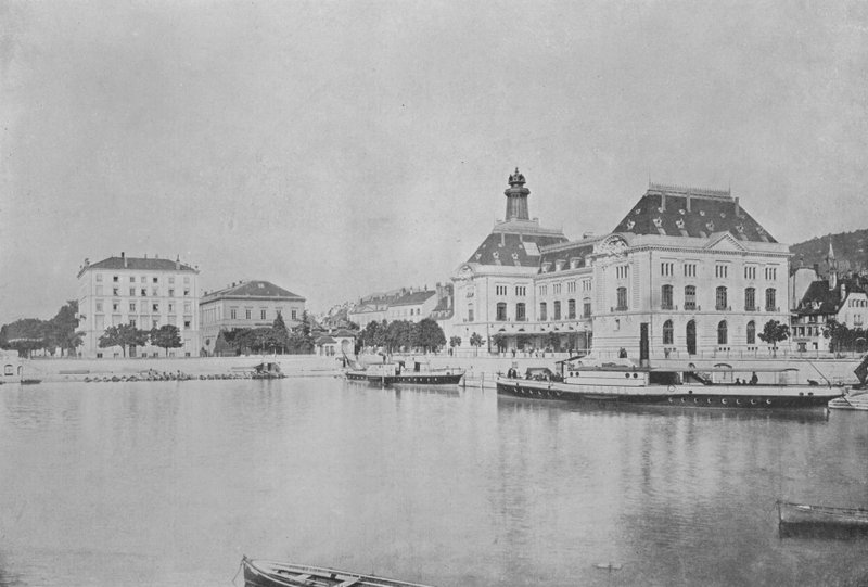 Neuchatel, The Port and the Post Office Hotel by Swiss Photographer